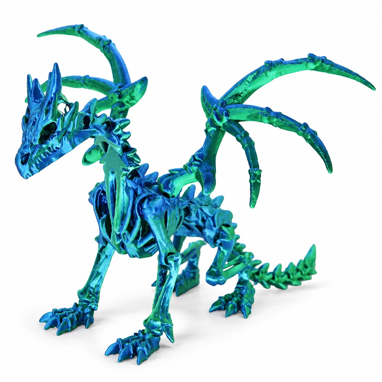 YIPINTANG Pterosaur Skeleton Figure — Green articulated 3D printed toy — image 1